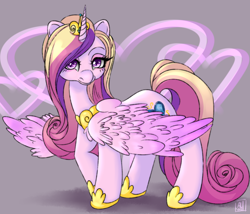 Size: 2100x1800 | Tagged: safe, artist:aalwa, imported from derpibooru, princess cadance, alicorn, pony, crown, hoof shoes, jewelry, looking at you, regalia