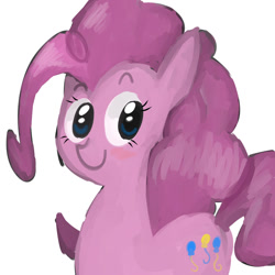 Size: 1024x1024 | Tagged: safe, artist:chandelurres, imported from derpibooru, pinkie pie, earth pony, pony, female, mare, simple background, solo