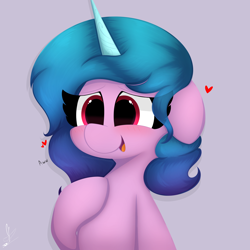 Size: 3000x3000 | Tagged: safe, artist:daftramms, imported from derpibooru, izzy moonbow, pony, unicorn, awww, cute, fanart, g5, half body, simple background, solo