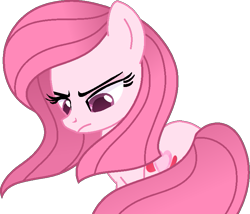 Size: 729x625 | Tagged: safe, artist:tanahgrogot, imported from derpibooru, oc, oc only, oc:annisa trihapsari, earth pony, pony, base used, female, long hair, mare, not pinkamena, simple background, solo, sultry pose, transparent background, unamused