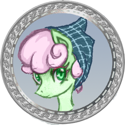 Size: 596x599 | Tagged: safe, artist:saby, derpibooru exclusive, imported from derpibooru, oc, oc only, oc:rose ribband, pony, bust, character token, clothes, female, headscarf, roleplay illustration, rule 63, scarf, serious, solo, the last summer