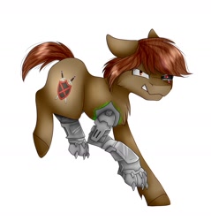 Size: 1341x1402 | Tagged: safe, artist:midnightmagic15, imported from derpibooru, oc, oc only, cyborg, earth pony, pony, amputee, angry, looking at you, prosthetic leg, prosthetic limb, prosthetics, snarling, solo