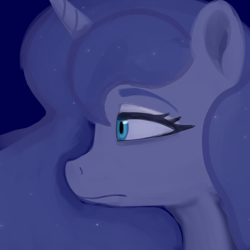 Size: 3000x3000 | Tagged: safe, artist:sunlightgryphon, imported from derpibooru, princess luna, alicorn, pony, bust, profile, simple background, solo