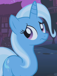 Size: 484x645 | Tagged: safe, imported from derpibooru, screencap, trixie, pony, unicorn, boast busters, season 1, cropped, cute, diatrixes, female, fraud, frown, mare, night, sad