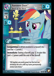 Size: 344x480 | Tagged: safe, imported from derpibooru, rainbow dash, castle sweet castle, ccg, enterplay, equestrian odysseys, merchandise, solo, trophy