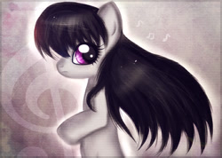 Size: 800x571 | Tagged: safe, artist:noah-nyan, imported from derpibooru, octavia melody, earth pony, pony, female, looking at you, mare, side view, simple background, solo, standing