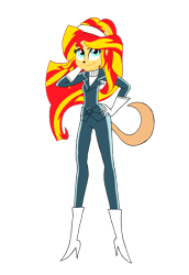 Size: 1024x1485 | Tagged: safe, artist:renthegodofhumor, imported from derpibooru, sunset shimmer, human, equestria girls, clothes, cosplay, costume, kitty katswell, t.u.f.f. puppy
