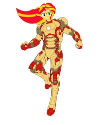 Size: 1024x1249 | Tagged: safe, artist:renthegodofhumor, imported from derpibooru, sunset shimmer, human, equestria girls, clothes, cosplay, costume, iron man, marvel