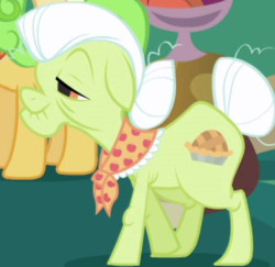 Size: 420x408 | Tagged: safe, imported from derpibooru, screencap, granny smith, earth pony, pony, friendship is magic, clothes, cropped, female, mare, scarf, solo focus