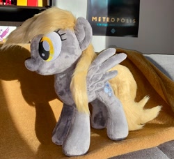 Size: 2048x1868 | Tagged: safe, artist:rtryart, imported from derpibooru, derpy hooves, pegasus, pony, female, irl, mare, photo, plushie, smiling, solo, spread wings, standing, wings