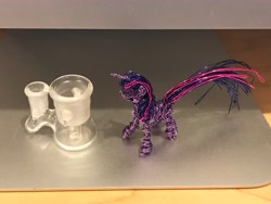 Size: 4032x3024 | Tagged: safe, imported from derpibooru, photographer:chicory, twilight sparkle, unicorn, craft, irl, laboratory, photo, sculpture, unicorn twilight, wire sculpture