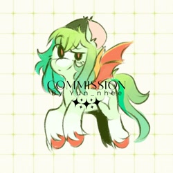 Size: 500x500 | Tagged: safe, artist:yun_nhee, imported from derpibooru, oc, oc only, bat pony, pony, solo
