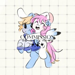 Size: 500x500 | Tagged: safe, artist:yun_nhee, imported from derpibooru, oc, oc only, earth pony, pegasus, pony, duo