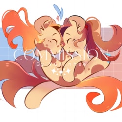 Size: 500x500 | Tagged: safe, artist:yun_nhee, imported from derpibooru, oc, oc only, earth pony, pony, duo