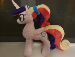 Size: 4032x3024 | Tagged: safe, artist:melodisde, imported from derpibooru, princess cadance, alicorn, pony, female, folded wings, horn, irl, mare, photo, plushie, ponytail, solo, standing, teen princess cadance, wings