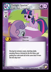 Size: 344x480 | Tagged: safe, imported from derpibooru, scootaloo, sweetie belle, twilight sparkle, the cutie mark chronicles, ccg, enterplay, equestrian odysseys, merchandise