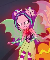 Size: 720x867 | Tagged: safe, imported from derpibooru, screencap, aria blaze, equestria girls, rainbow rocks, bare shoulders, clothes, dress, female, sleeveless, solo