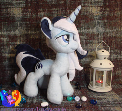 Size: 2536x2304 | Tagged: safe, artist:1stastrastudio, imported from derpibooru, oc, oc only, pony, unicorn, bags under eyes, commission, female, horn, irl, mare, photo, plushie, solo, standing