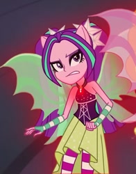 Size: 667x849 | Tagged: safe, imported from derpibooru, screencap, aria blaze, equestria girls, rainbow rocks, bare shoulders, clothes, dress, female, sleeveless, solo
