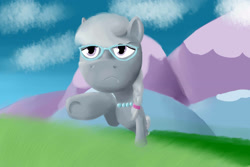 Size: 3000x2000 | Tagged: safe, artist:jimthecactus, imported from derpibooru, silver spoon, earth pony, pony, female, filly, foal, high res, solo, underhoof, walking, walking towards you