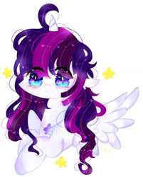 Size: 1024x1275 | Tagged: safe, artist:magicangelstarartist, imported from derpibooru, oc, oc only, oc:twily star, alicorn, pony, female, jewelry, mare, multicolored hair, necklace, simple background, solo, spread wings, wings