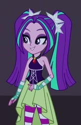 Size: 559x859 | Tagged: safe, imported from derpibooru, screencap, aria blaze, human, equestria girls, rainbow rocks, bare shoulders, clothes, dress, female, sleeveless, solo