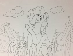 Size: 2709x2078 | Tagged: safe, artist:anxiouspon, imported from derpibooru, bon bon, pinkie pie, sweetie drops, traditional art