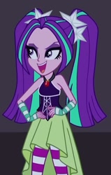 Size: 527x827 | Tagged: safe, imported from derpibooru, screencap, aria blaze, human, equestria girls, rainbow rocks, bare shoulders, clothes, dress, female, sleeveless, solo