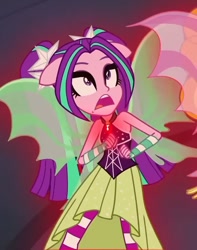Size: 656x831 | Tagged: safe, imported from derpibooru, screencap, aria blaze, equestria girls, rainbow rocks, bare shoulders, clothes, dress, female, sleeveless, solo