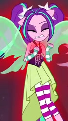 Size: 598x1063 | Tagged: safe, imported from derpibooru, screencap, aria blaze, equestria girls, rainbow rocks, bare shoulders, clothes, dress, female, sleeveless, solo
