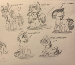 Size: 2048x1768 | Tagged: safe, artist:dejji_vuu, imported from derpibooru, oc, oc only, pegasus, pony, unicorn, group, traditional art
