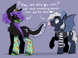 Size: 2732x2048 | Tagged: safe, artist:dejji_vuu, imported from derpibooru, oc, oc only, alien, alien pony, bat pony, pony, duo