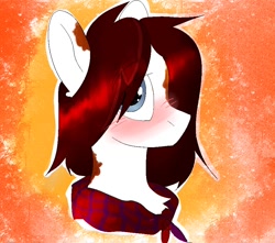 Size: 906x800 | Tagged: artist needed, source needed, safe, imported from derpibooru, oc, oc only, earth pony, pony, abstract background, blushing, bust, solo