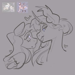 Size: 2048x2048 | Tagged: safe, artist:dejji_vuu, imported from derpibooru, oc, oc only, pegasus, pony, unicorn, duo