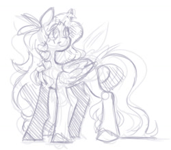 Size: 1049x925 | Tagged: safe, artist:dejji_vuu, imported from derpibooru, oc, oc only, pegasus, pony, sketch, solo
