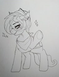 Size: 1077x1415 | Tagged: safe, artist:h0rsefeathers, imported from derpibooru, oc, oc only, bat pony, pony, solo, traditional art