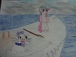 Size: 720x540 | Tagged: safe, artist:justaviewer94, imported from derpibooru, opalescence, pinkie pie, boat, life of pi