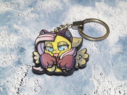 Size: 1280x960 | Tagged: safe, artist:made_by_franch, imported from derpibooru, fluttershy, bat pony, pegasus, bat ponified, flutterbat, halloween, handmade, holiday, keychain, race swap, solo