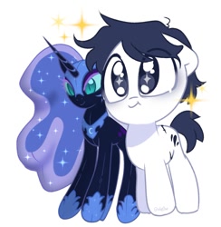 Size: 902x925 | Tagged: safe, artist:inkp0ne, imported from derpibooru, nightmare moon, oc, oc only, alicorn, earth pony, pony, plushie, pony plushie, simple background, solo, white background