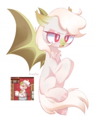 Size: 1168x1439 | Tagged: safe, artist:inkp0ne, imported from derpibooru, oc, oc only, bat pony, pony, simple background, solo, white background