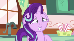 Size: 1280x720 | Tagged: safe, imported from derpibooru, screencap, starlight glimmer, unicorn, no second prances, cute, embarrassed, female, floppy ears, glimmerbetes, mare, solo