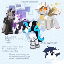 Size: 2048x2048 | Tagged: safe, artist:inkp0ne, imported from derpibooru, oc, oc:flawless ice, oc:moonstone, pony, price sheet, simple background