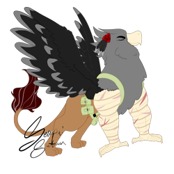 Size: 3000x3000 | Tagged: safe, artist:senpai-satan, imported from derpibooru, oc, oc only, griffon, fallout equestria, belt, griffon oc, male, signature, simple background, transparent background, wings