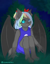 Size: 888x1140 | Tagged: safe, artist:iamsmileo, imported from derpibooru, oc, oc only, anthro, bat pony, solo