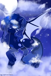 Size: 1344x1964 | Tagged: safe, artist:iamsmileo, imported from derpibooru, oc, oc only, bat pony, pony, moon, night, solo