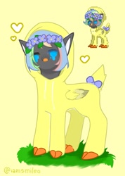 Size: 959x1344 | Tagged: safe, artist:iamsmileo, imported from derpibooru, oc, oc only, earth pony, pony, simple background, solo, yellow background