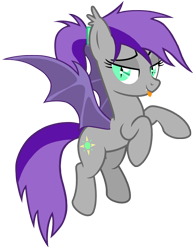 Size: 1623x2072 | Tagged: safe, artist:éclair, imported from derpibooru, oc, oc:dixie, bat pony, pony, ear fluff, fangs, female, flying, looking at you, mare, simple background, spread wings, tongue out, transparent background, vector, wings