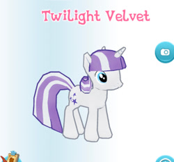 Size: 402x375 | Tagged: safe, imported from derpibooru, screencap, twilight velvet, pony, gameloft, my little pony: magic princess