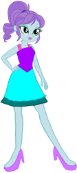 Size: 780x1742 | Tagged: safe, artist:rainbowstarcolour262, imported from derpibooru, crystal lullaby, human, equestria girls, background human, clothes, curly hair, dress, fall formal outfits, female, hand on hip, high heels, lipstick, ponytail, shoes, simple background, sleeveless, sleeveless dress, solo, transparent background