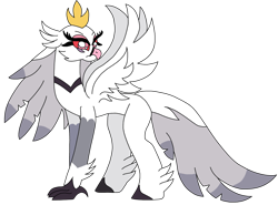 Size: 3001x2222 | Tagged: safe, artist:supahdonarudo, imported from derpibooru, classical hippogriff, demon, hippogriff, crown, demon hippogriff, helluva boss, hippogriffied, jewelry, regalia, simple background, species swap, stella (helluva boss), transparent background